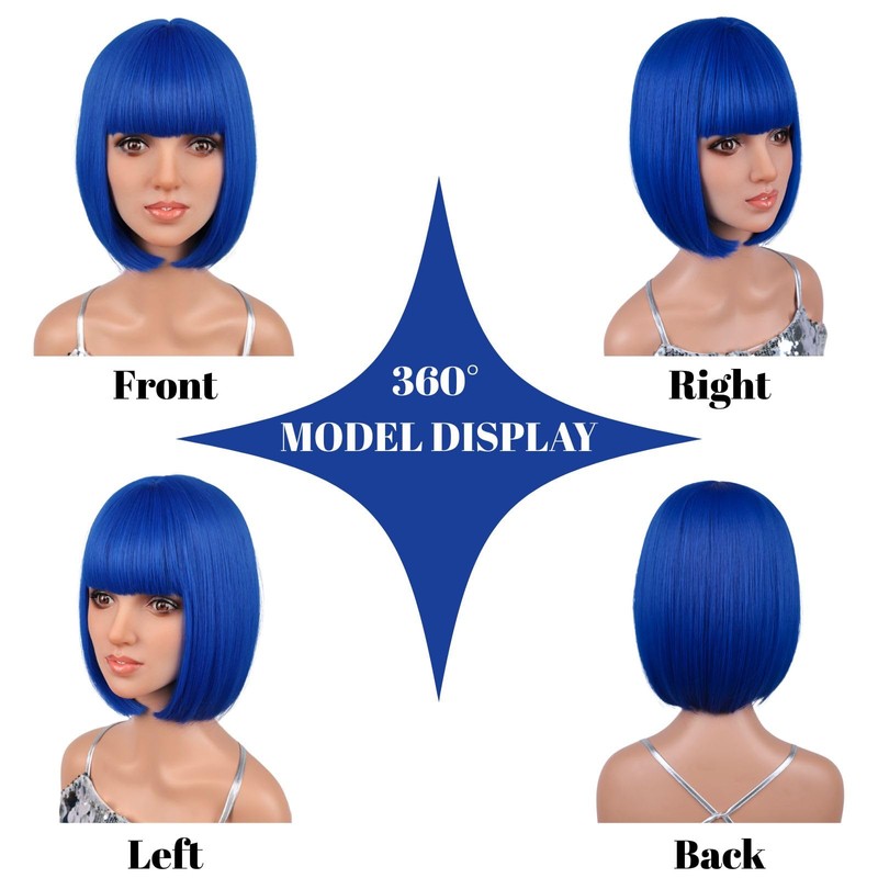 Cielo Hair Wig (Blue, 12 Inch)