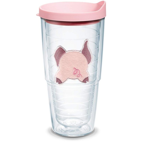 Tervis Plastic Front & Back Pig Made in USA Double Walled Insulated Tumbler Travel Cup Keeps Drinks Cold & Hot, 24oz, Clear