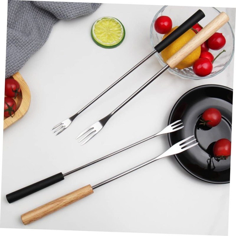 Ciieeo 6Pcs Stainless Steel Fondue Forks Household Dipping Forks with