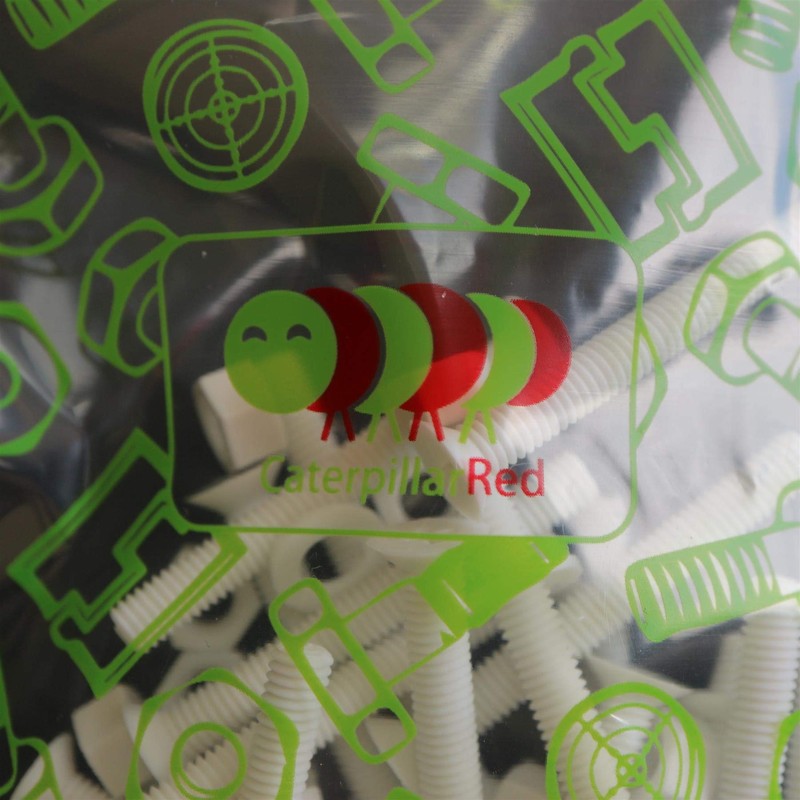 20 x White Countersunk Screws Polypropylene (PP) Plastic Nuts and