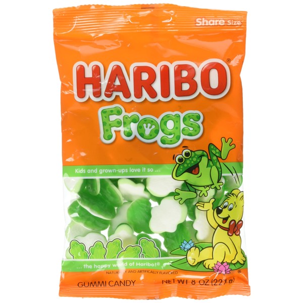 Haribo Gummi Candy | Green & White Frogs in a