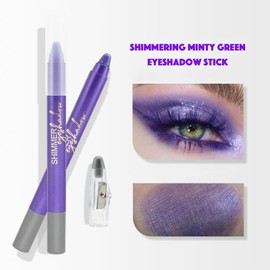 Purple Pearl Shimmer Eyeshadow Stick, Fine Glitter Eye Shadow, Radiant Metallic Eyeliner, Built-in Sharpener Pencil Crayon, Silky Smooth Pigmented Eye Makeup, Gift for Women