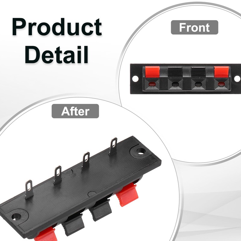 uxcell 4 Way Spring Terminal Clip Push Release Connector Plate