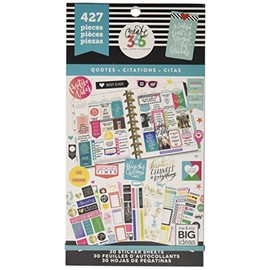 me & my BIG ideas Sticker Value Pack - The Happy Planner Scrapbooking Supplies - Quotes Theme - Multi-Color - Great for Projects, Scrapbooks & Albums - 30 Sheets, 427 Stickers Total