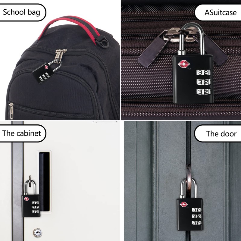 Newpop Pack of 2 TSA Suitcase Lock, Luggage Lock, 3-Digit