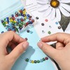 Stiesy 128Pcs Flower Beads Millefiori Lampwork Glass Bead Evil Eye