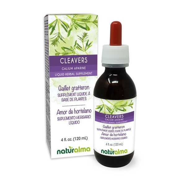 Naturalma Naturalma Cleavers or Clivers (Galium aparine) herb with Flowers
