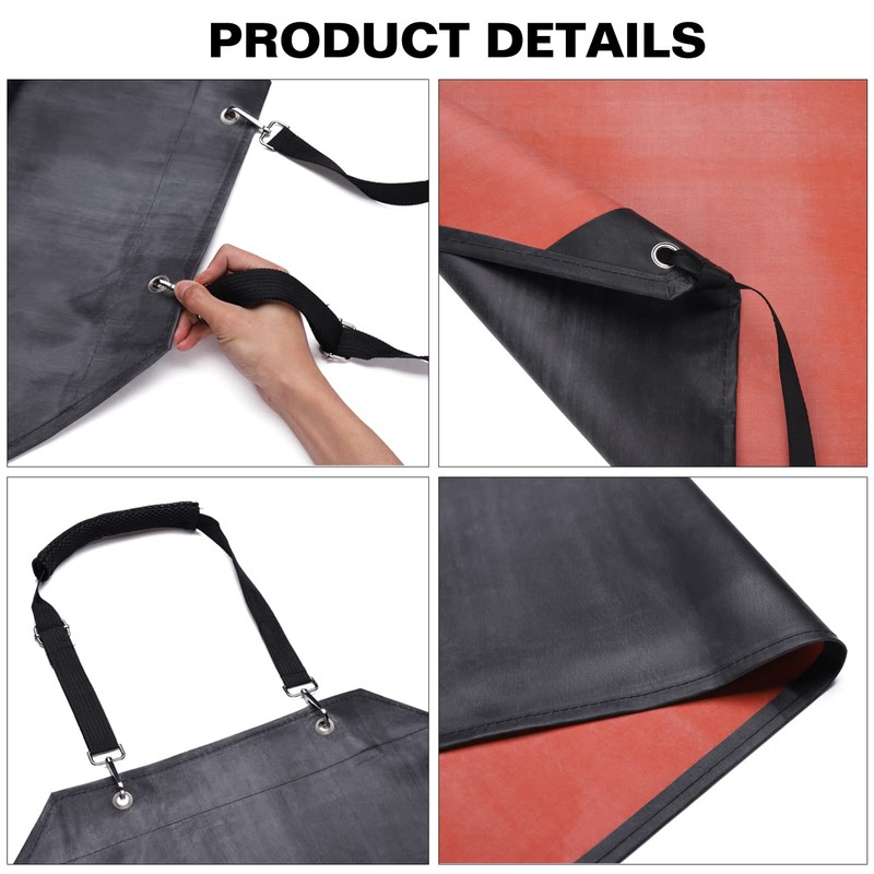 Thick Waterproof Rubber Black Vinyl Apron for Men 39" Heavy