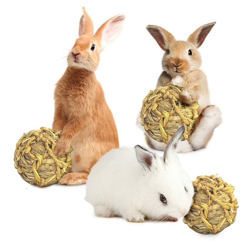 SunGrow Seagrass Balls for Rabbit, for Pet’s Gums & Teeth,