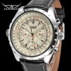 Men's Automatic Mechanical Watch with Leather Strap Fashion Wristwatch Calendar