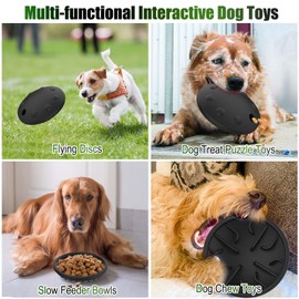 BABORUI Dog Puzzle Toys, 4.7" Interactive Dog Toys for Flying Dices, Rubber Treat Dispensing Dog Toys for Puppy Small Medium Large Dogs