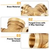 Brass Cross Pipe Fitting, 3/4 Female Threaded 4 Way Coupling
