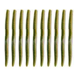 Balifly Senko Worms for Bass Fishing Salted Soft Plastic Baits with Hook Slot for Saltwater Fishing 5.31inch 10pcs FS/RE-09(Color E)