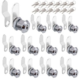 5/8" Cam Locks Keyed Alike - Zzbety 12 Pack Keyed Alike Cabinet Locks Secure Files Drawers Mailbox RV Cylinder Replacement Lock Set, Camper Door Tool Box, Zinc Alloy