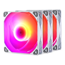 Phanteks (PH-F140SK_DRGB_PWM_WT01_3P) SK140 DRGB PWM Fan 3Pack – 3X 140mm Fan, high Airflow Nine-Blade Design, DRGB Lighting, Rubber dampening washers - White