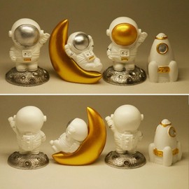 NMOHYDEU Astronaut Dashboard Decorations Car Interior Accessories, Set of 5 Astronaut Stocking Stuffers Mini Figurine Space Themed Home Office Decor for Men Boy