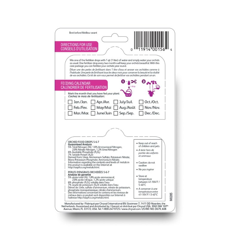 Chrysal Orchid Food Drops — Orchid Care — One Pack