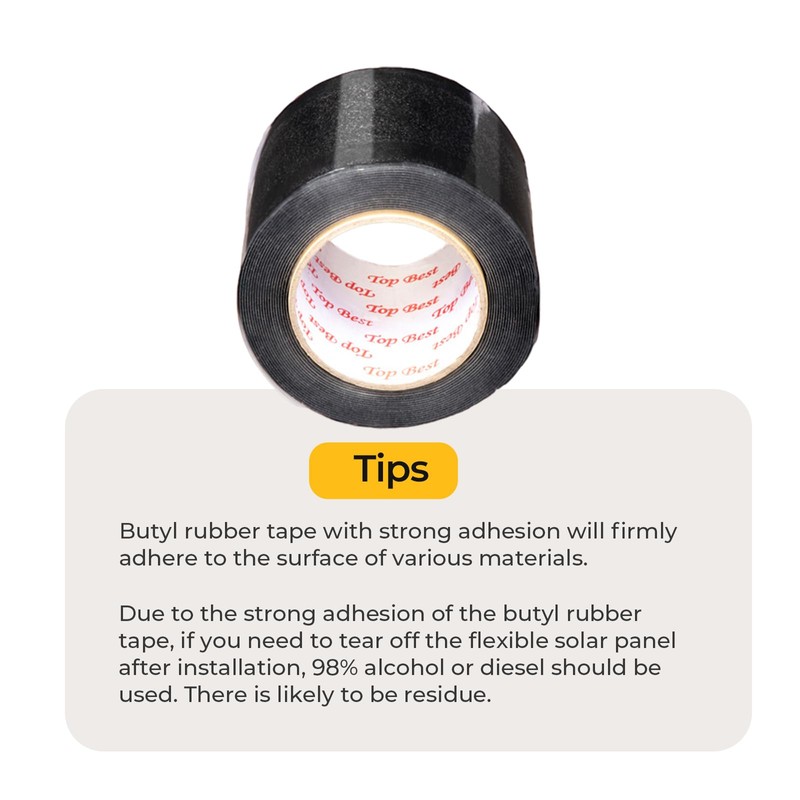 BougeRV Flexible Solar Panel Waterproof Butyl Rubber Tape, for Yuma