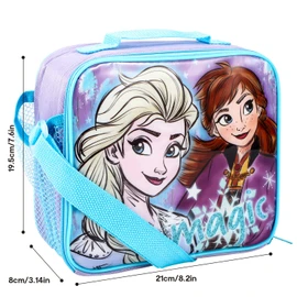 TDL Elsa and Anna Lunch Bag Magic Children's School or Travel Dinner Bag