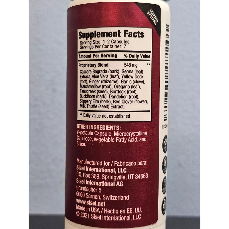 Sisel Supra Detox Natural Advanced Formula 15 Capsules - New