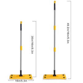 qimedo MOP Z3, Flat Mops for Floor Cleaning with Long Handle, Home Floor Cleaning Tool Mop for Wood/Tile/Laminate/Marble