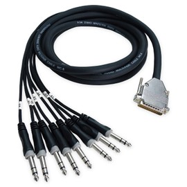 keepdrum SNA56-8 Multicore Cable Snake Sub-D DB-25 to 8x 6.35 mm TRS Jack Cable Breakout 3 m