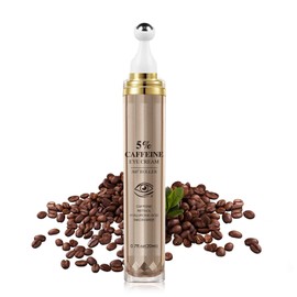 Koffein Augenserum, Augencreme gegen Augenringe und Schwellungen, Anti-Aging-Augenserum mit 360°-Massageball, Augenringe Entfernen - Augenpflege für Reduziert Tränensäcke, Falten und Feine Linien