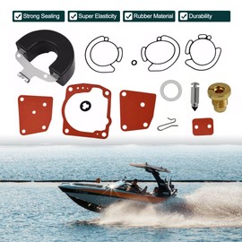 OXCANO 0438996 Carburetor Repair Kit Compatible With OMC Johnson Evinrude Outboard V4 V6 90 100 105 115 150 175 HP Boat Motor Engine OEM# 18-7247 438996 435442 436852 Carburetor Carb Rebuild Kit