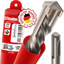 SCHWABENBACH ® SDS Plus Drill Bit 20 mm x 260 mm - Concrete Drill - Precise & Fast Drilling in Concrete - Premium Quality with Carbide Tip - Long Masonry Drill - No Hooking in Reinforcement Iron, 20 x 260 mm