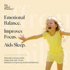 The Naked Pharmacy | Saffrosun for Children | Natural Saffron Supplements with Vitamins D3 & B12 | No Additives | Vegan | 60 Capsules