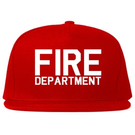 Fire Department Dept Mens Snapback Hat Cap Red