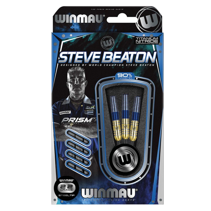 Steve Beaton Winmau 90% Tungsten Blue/Gold Titanium Nitrade Coating 22g