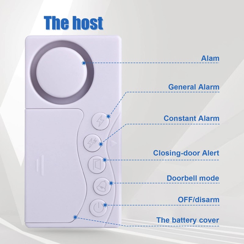 Freezer Door Alarm When Left Open, 2Pcs Safety Window Alarm,