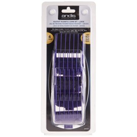 Andis 01415 Master Dual Magnet Large Comb Set - Crafted with High-Grade Metal, Contains 4 Different Size Combs - Providing a Comfortable & Snag-Free Experience - Purple