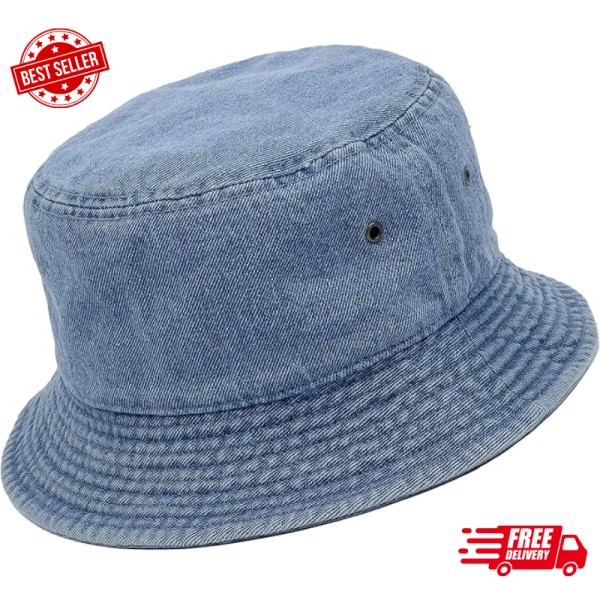 Utmost Bucket Hat 100% Cotton & Denim Lightweight Packable Outdoor