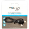 MonkeyLink Unisex - Adult ML-ChargingCable USB-C to Lightning 30cm, Black,