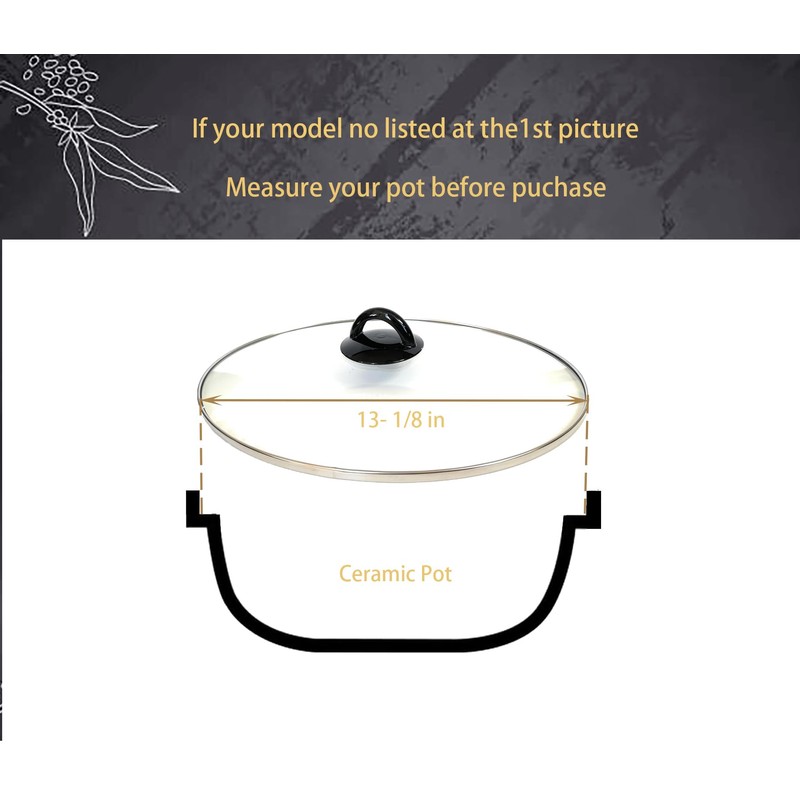 8 qt oval glass lid replacement, fit with Crockpot 8qt