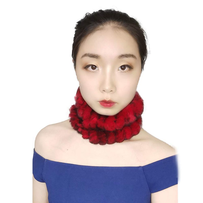 yUhe2018Cw Yu He Rabbit Fur Headband - Winter Knit Neck