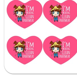 I'm Wearing Clean Underwear Kawaii Chibi Pigtails Heart Shaped Planner Calendar Scrapbook Craft Stickers