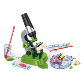 Clementoni 61724 -Science and Play-Microscope-Made in Italy-Science Toy-Laboratory and experiment kit for Kids from 8 Years Old and Older, English, Black