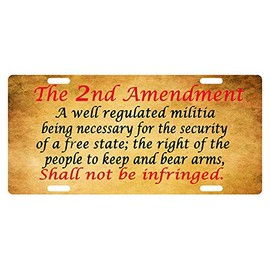 Fast Service Designs 2ND Amendment License Plate USA Patriotic Emblem Version #2