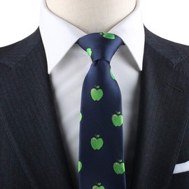 AUSCUFFLINKS Apple Lover Apple Farmer Tie for Him | Apples Skinny Neckties | Present for Work Colleague | Bday Gift for Guys (Apple)