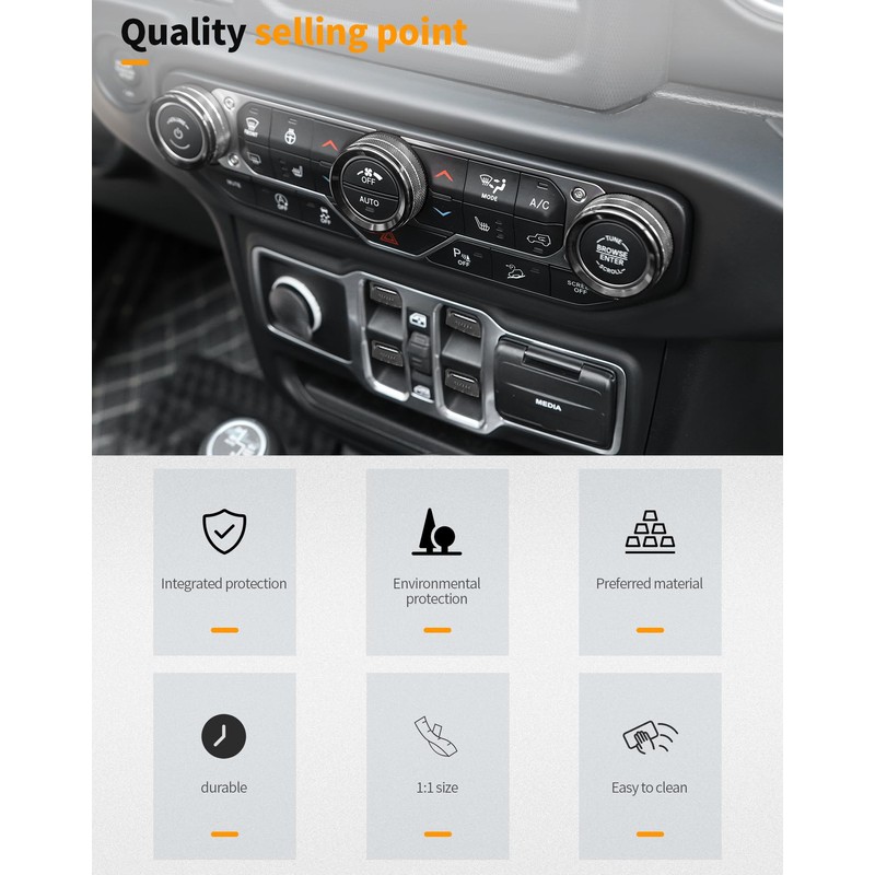 Hoolcar Window Switch Button Cover Volume Radio Air Conditioner Headlight