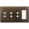 Classic Accents Aged Antique Brass 4 Gang Wall Plate -