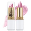 Wugbc Nude Pink Metallic Glitter Lipstick for Women, High Shine