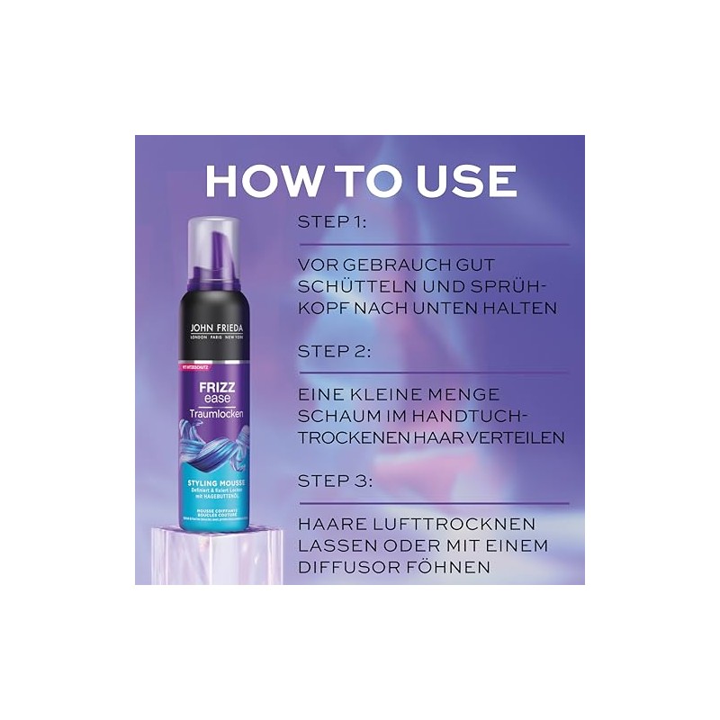 John Frieda Frizz Ease Traumlocken Styling Mousse – Inhalt: 200