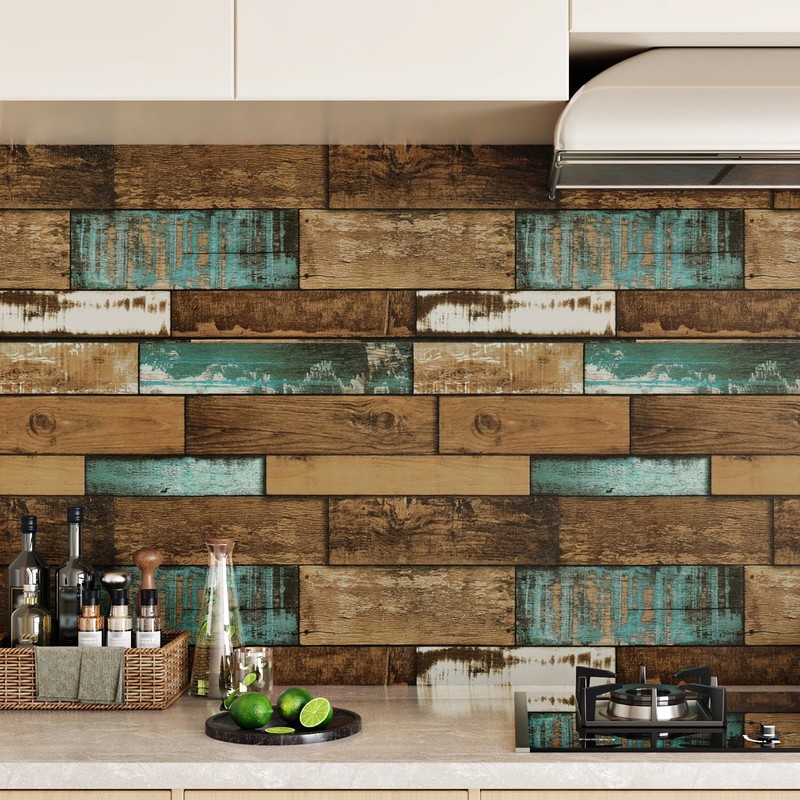 Wallderful Self Adhesive Weathered Butcher Block Wood Contact Paper Vintage