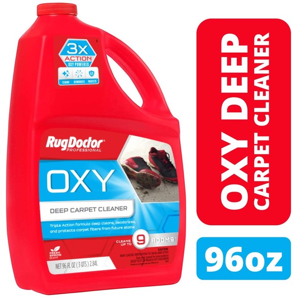 Rug Doctor Oxy Deep Cleaner Solution for Rental Cleaners, Non-Toxic Deodorizing Formula with Oxygen Power to Lift Stains and Spots, 96 oz.