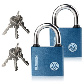 2 Pack Iron Padlock with Keys Heavy Duty Padlock High Security Padlocks, Key Padlock for Doors, Shed, Warehouse, Garage, Office, Cabinets (2, 38mm)