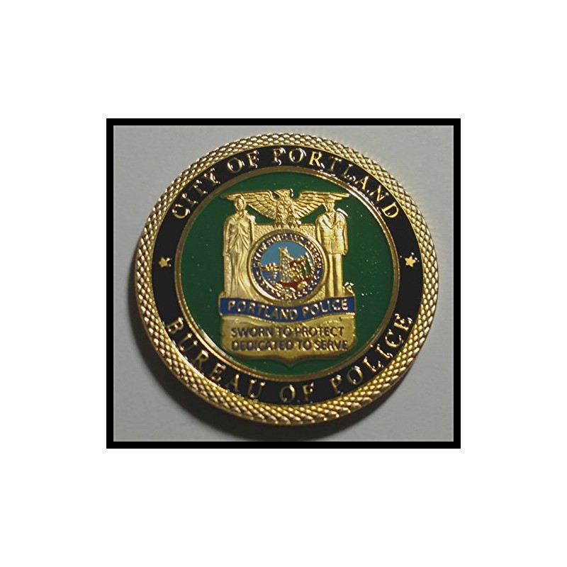 Portland Police Department Colorized Challenge Art Coin